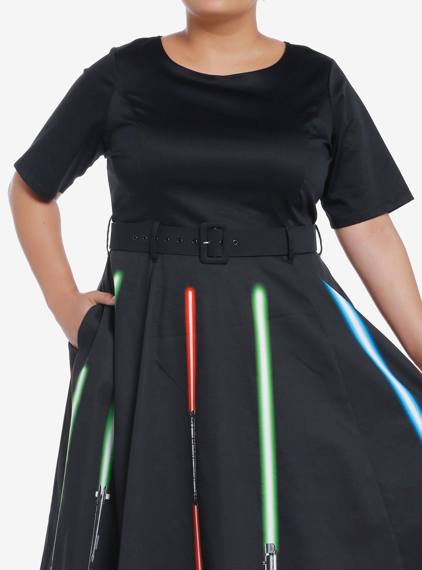 Her Universe Star Wars: The Clone Wars Lightsabers Retro Dress Plus Size Her Universe Exclusive, MULTI, alternate