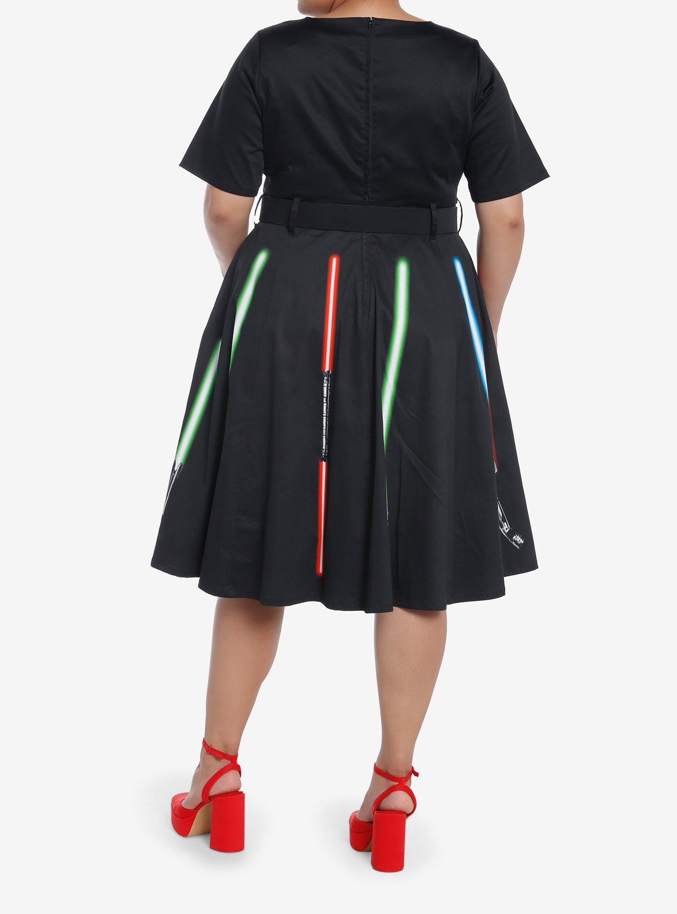 Her Universe Star Wars: The Clone Wars Lightsabers Retro Dress Plus Size Her Universe Exclusive, MULTI, alternate