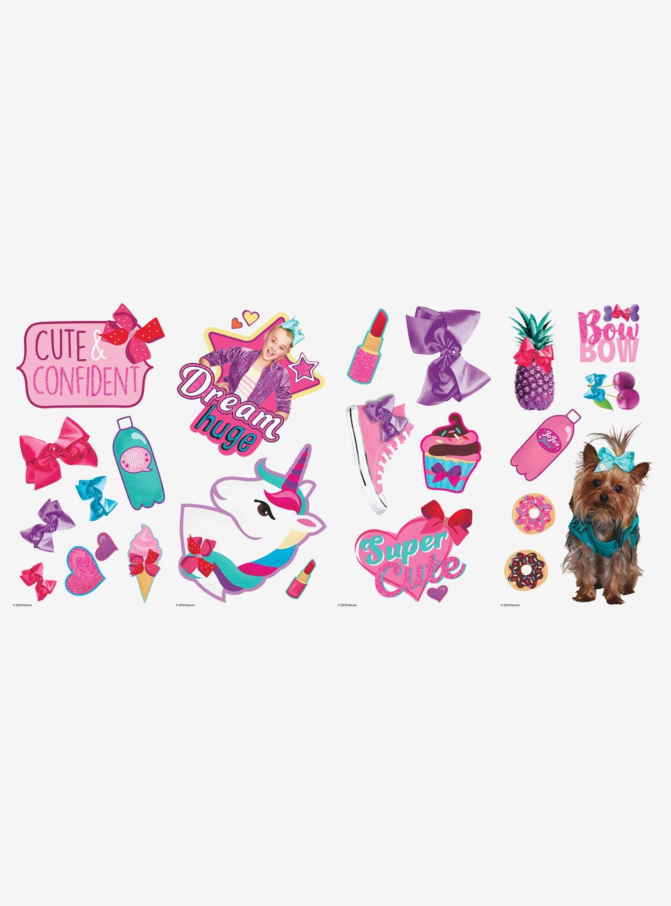 Jojo Siwa Cute And Confident Peel And Stick Wall Decals With Glitter, , alternate