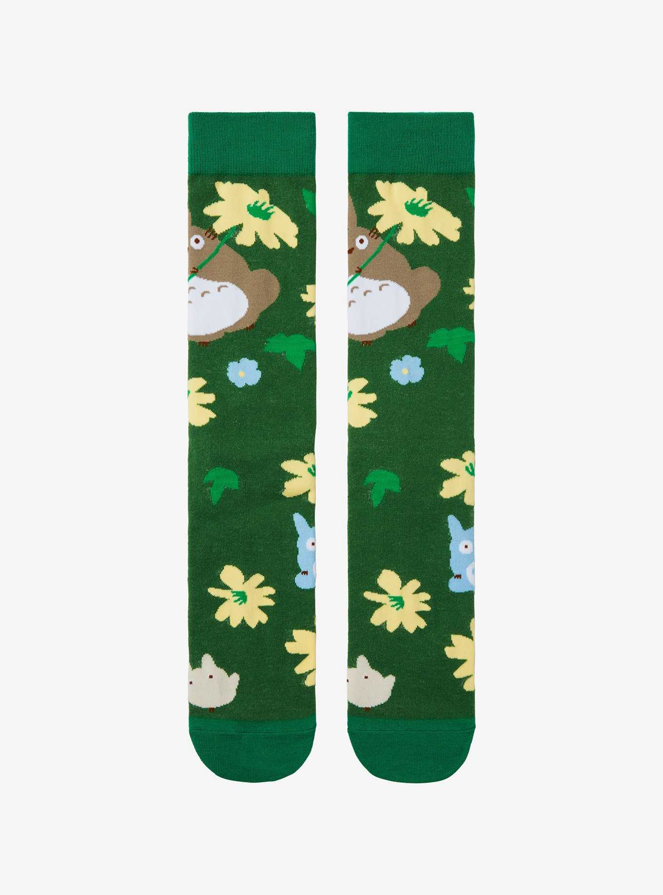 Studio Ghibli My Neighbor Totoro Floral Totoros Allover Print Crew Socks - BoxLunch Exclusive, , hi-res