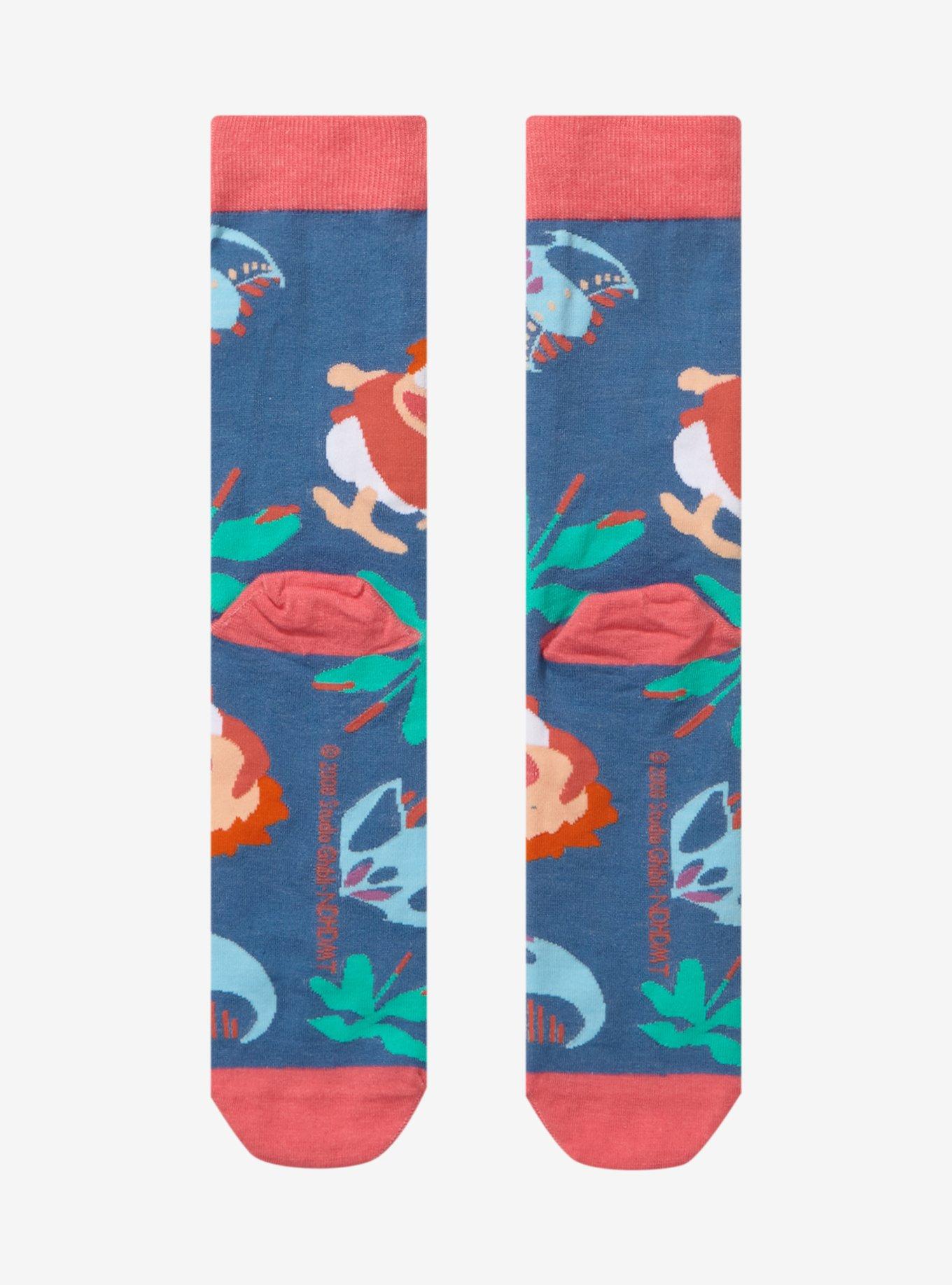 Studio Ghibli Ponyo Jellyfish & Ponyo Allover Print Crew Socks - BoxLunch Exclusive, , alternate