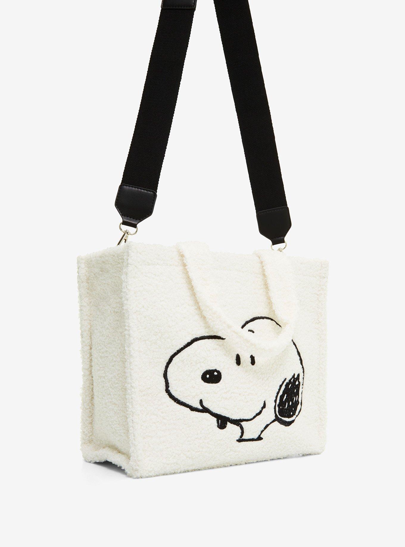 Peanuts Snoopy Portrait Sherpa Tote Bag - BoxLunch Exclusive, , alternate