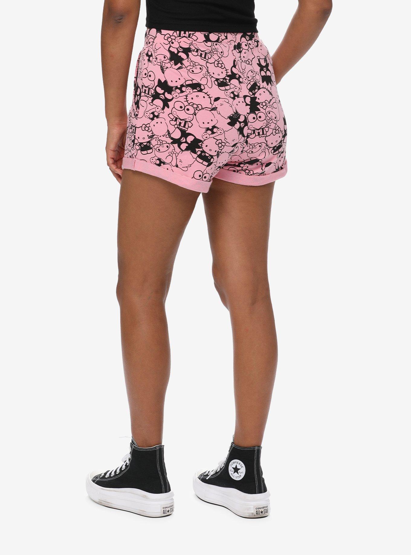 Hello Kitty & Friends Line Art Girls Lounge Shorts, PINK, alternate