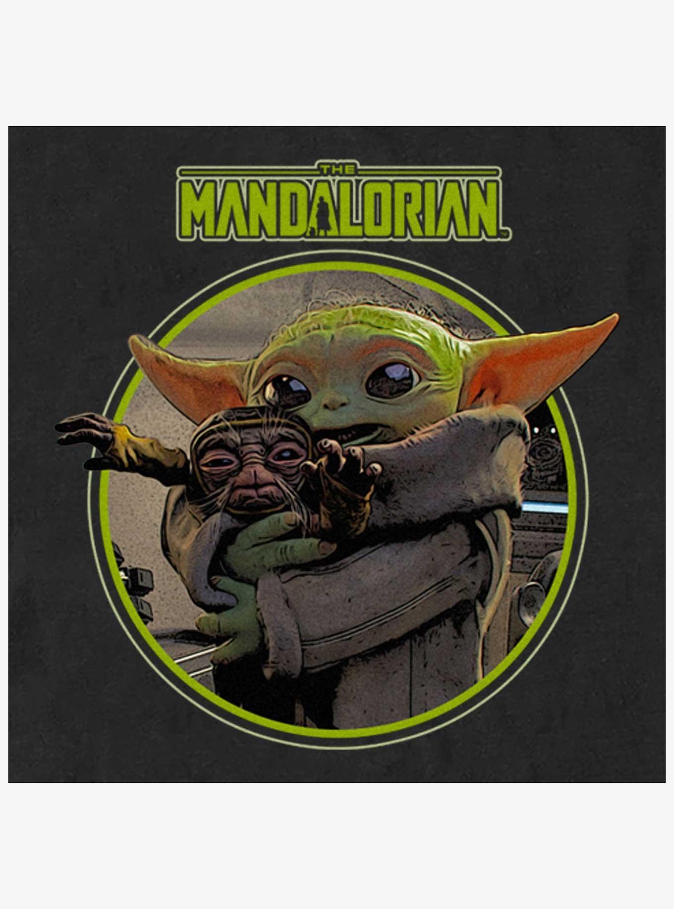 Star Wars The Mandalorian Grogu Hugging An Anzellan Womens Slouchy Sweatshirt BoxLunch Web Exclusive