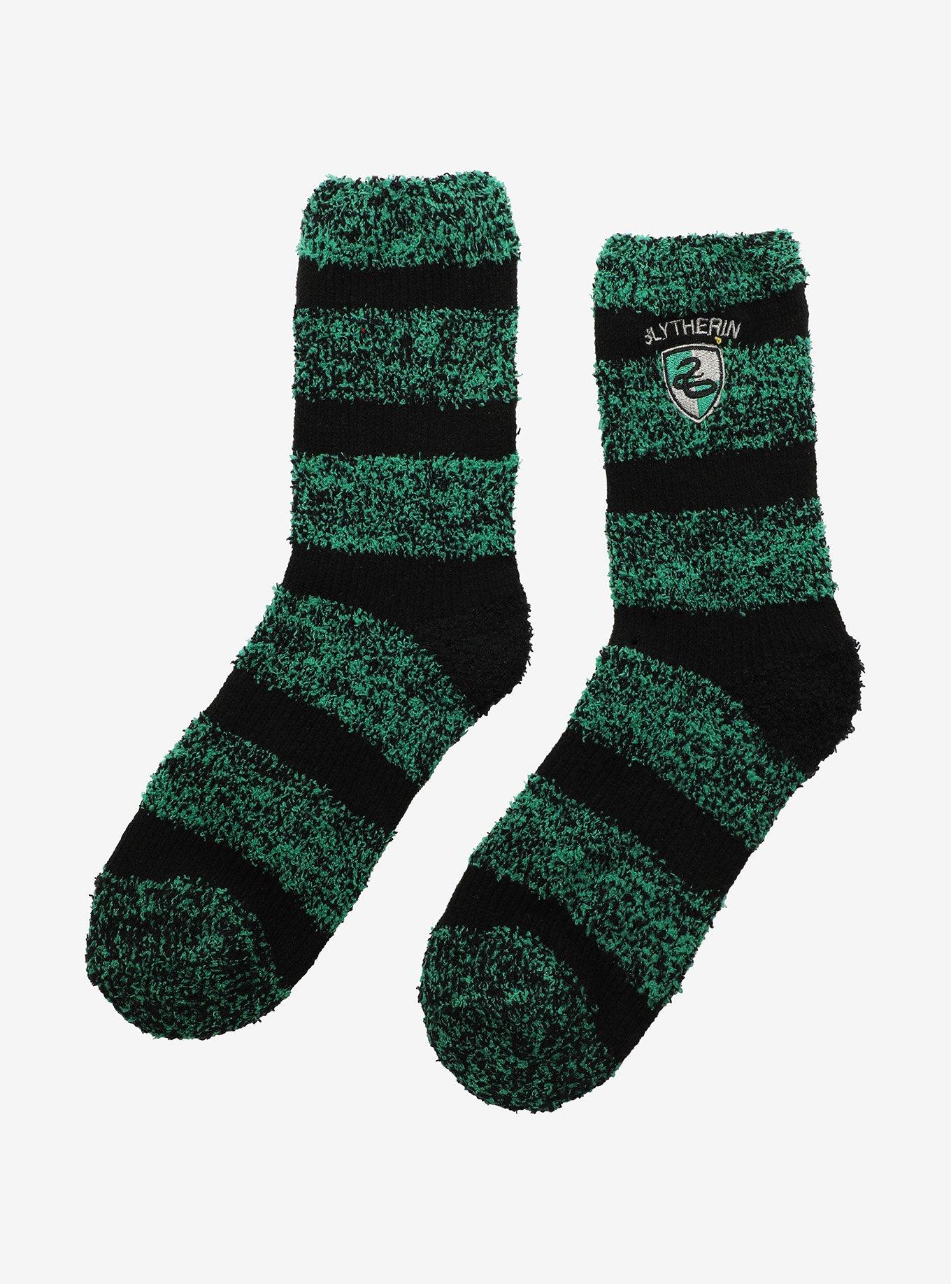 Harry Potter Slytherin Fuzzy Crew Socks, , alternate