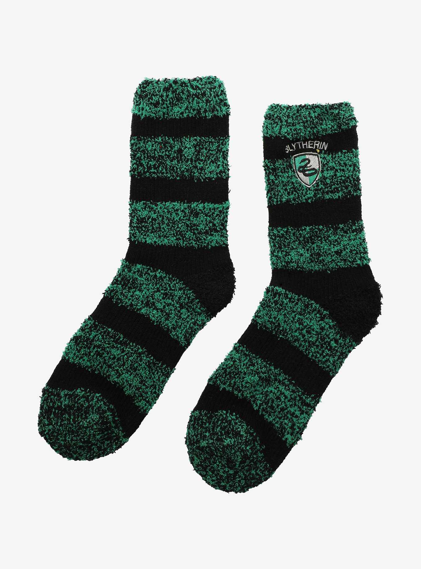 Harry Potter Slytherin Fuzzy Crew Socks, , hi-res