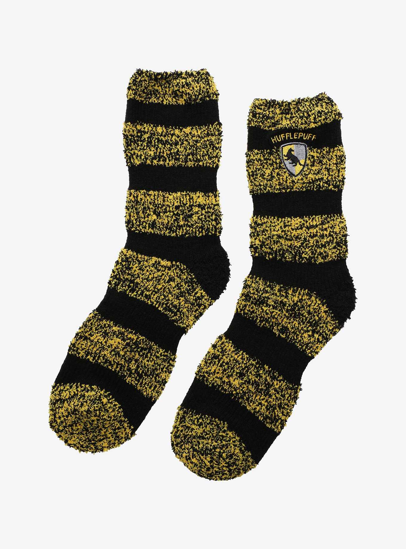 Harry Potter Hufflepuff Fuzzy Crew Socks, , hi-res