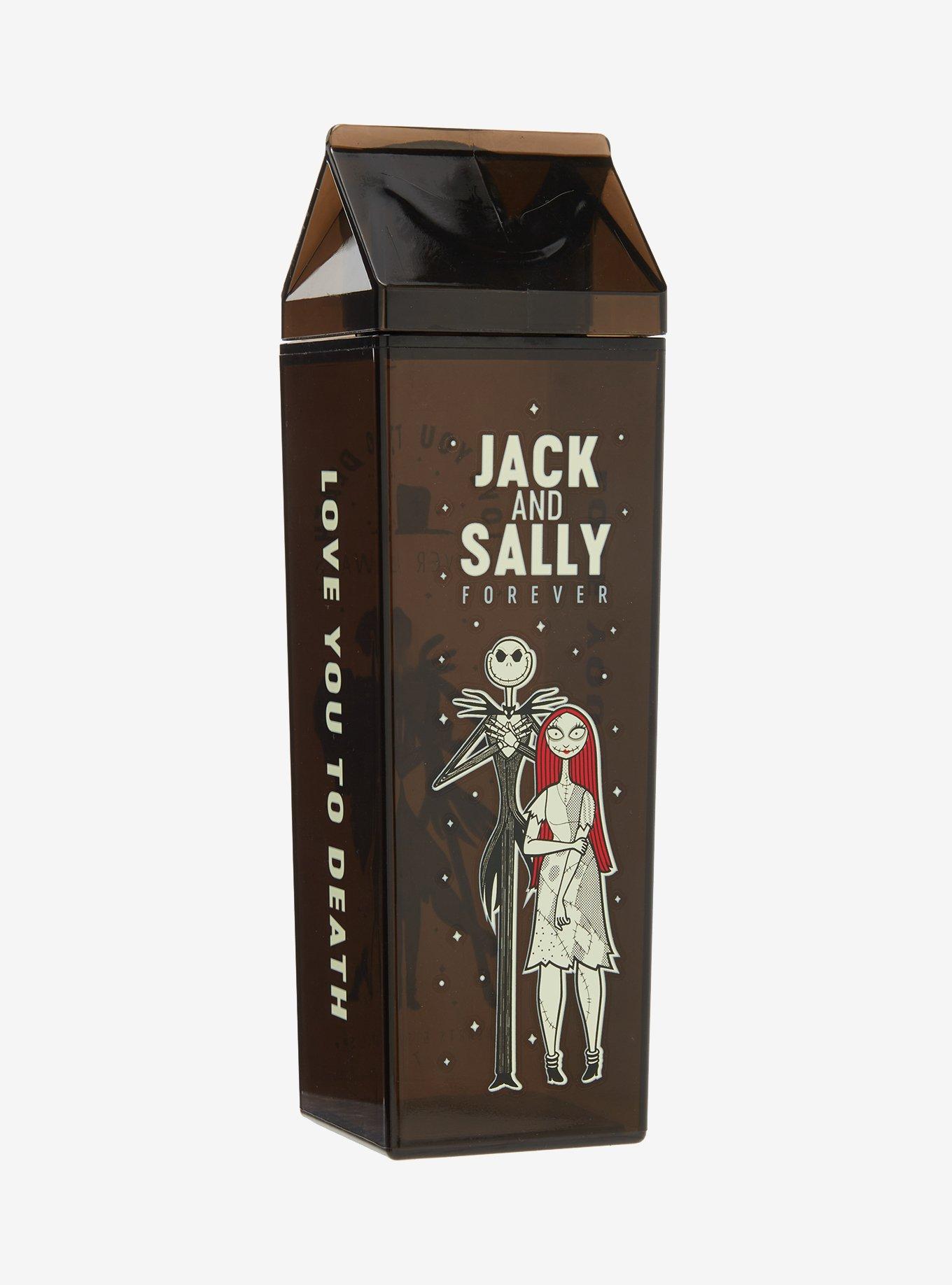 The Nightmare Before Christmas Jack & Sally Forever Milk Carton Water Bottle, , alternate