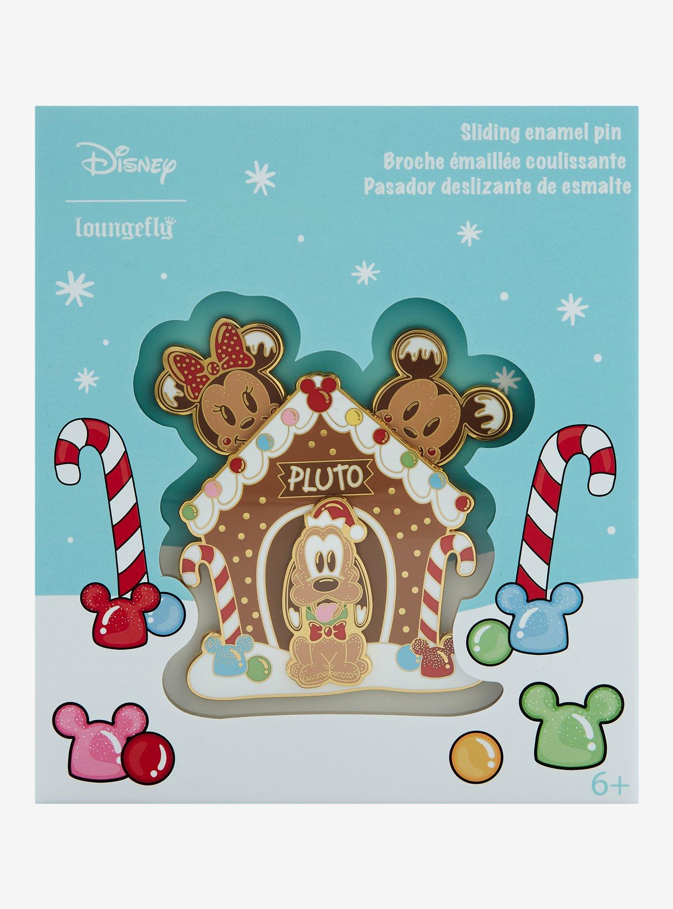 Loungefly Disney Mickey Mouse & Friends Gingerbread Pluto Doghouse Sliding Enamel Pin, , alternate