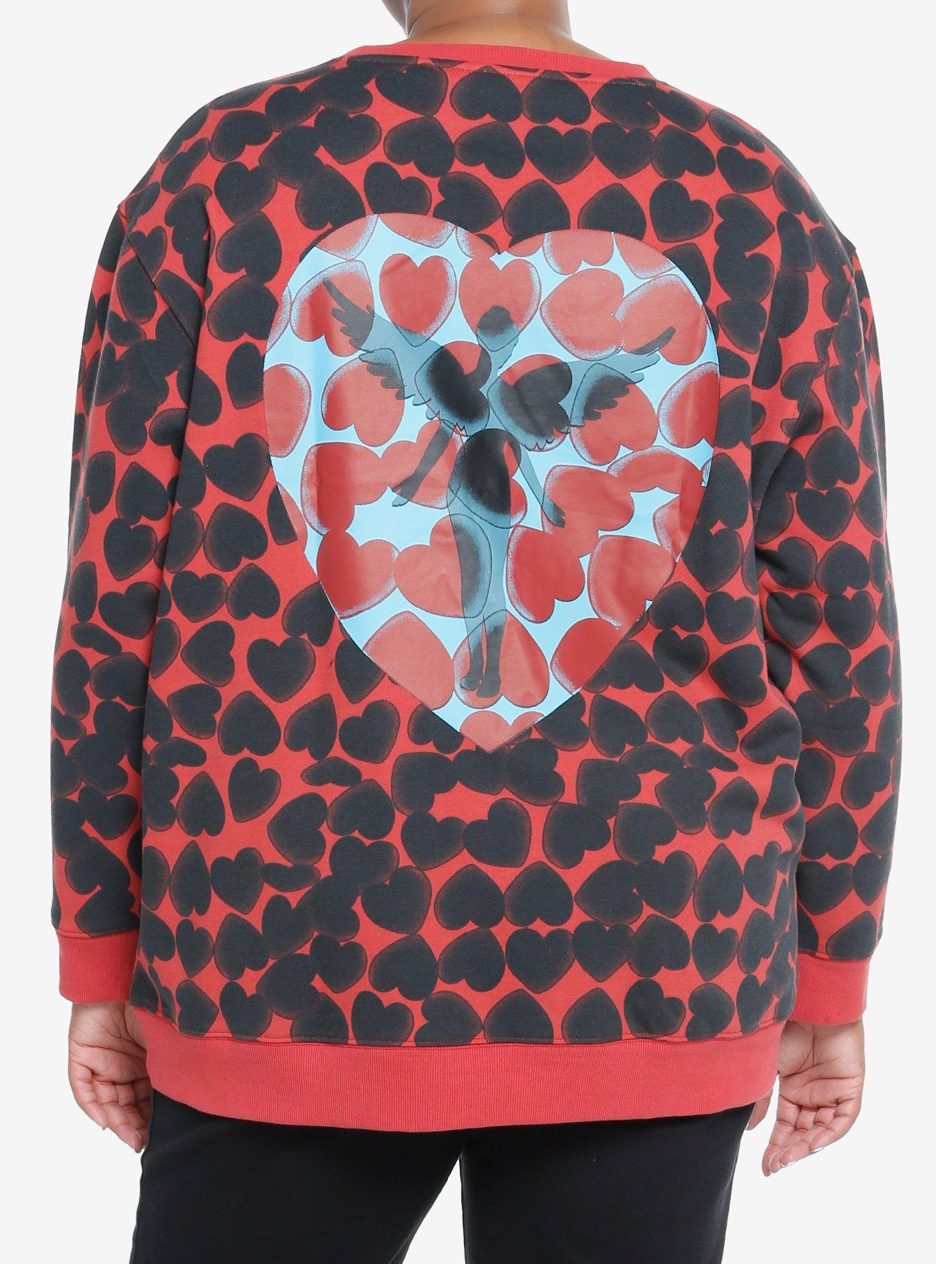 Nirvana Heart-Shaped Box Allover Print Girls Sweatshirt Plus Size, MULTI, alternate