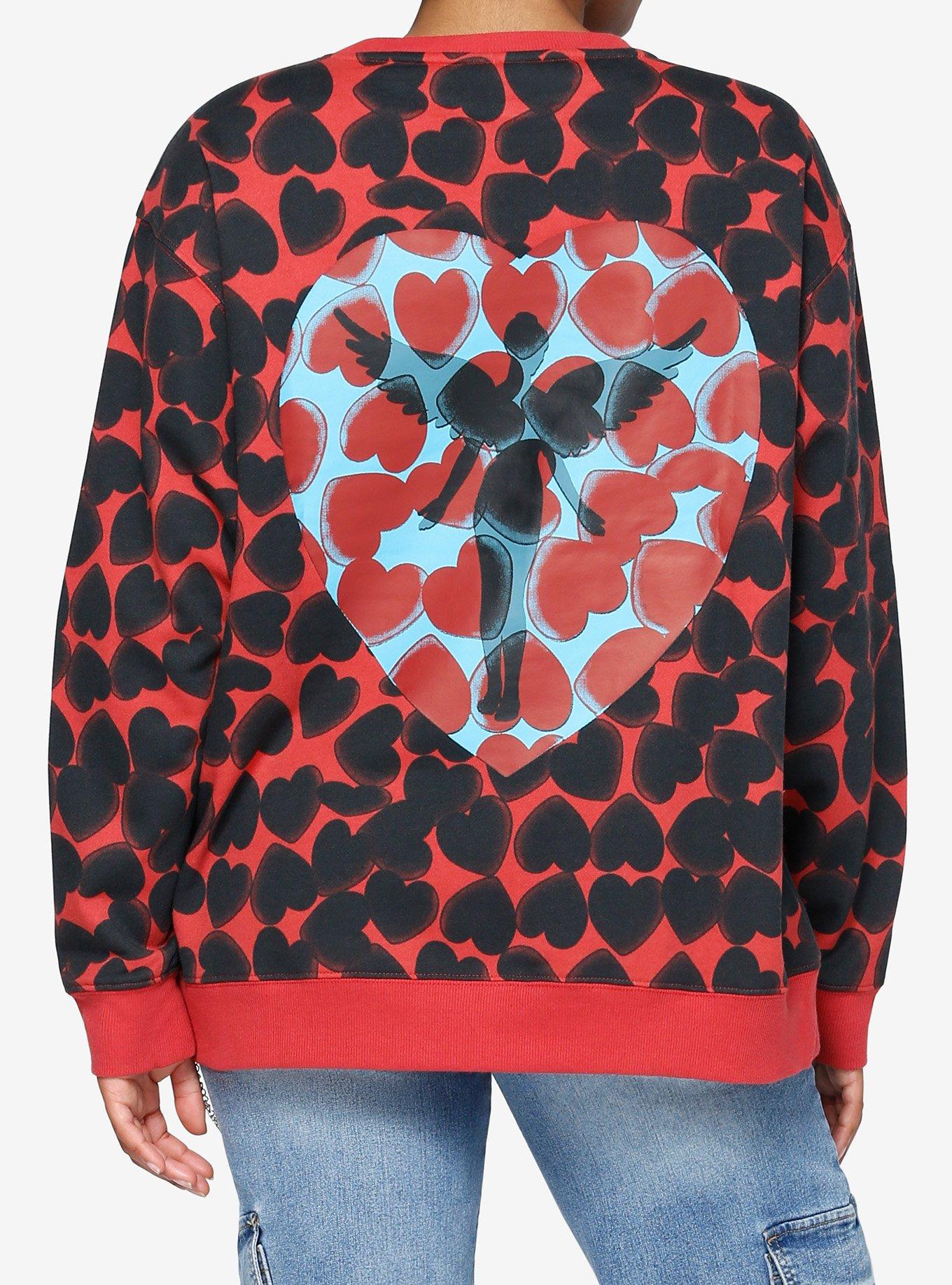 Nirvana Heart-Shaped Box Allover Print Girls Sweatshirt, MULTI, alternate