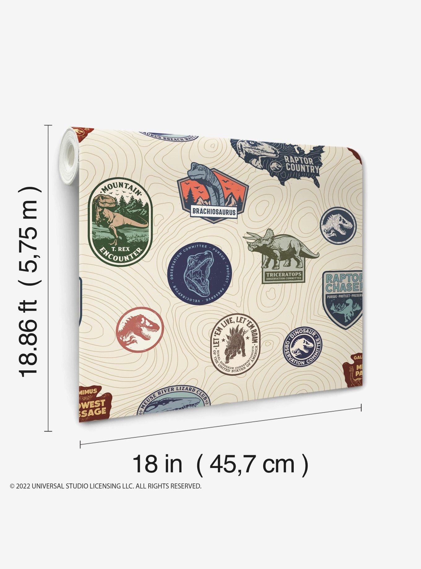Jurassic World Badges Peel & Stick Wallpaper