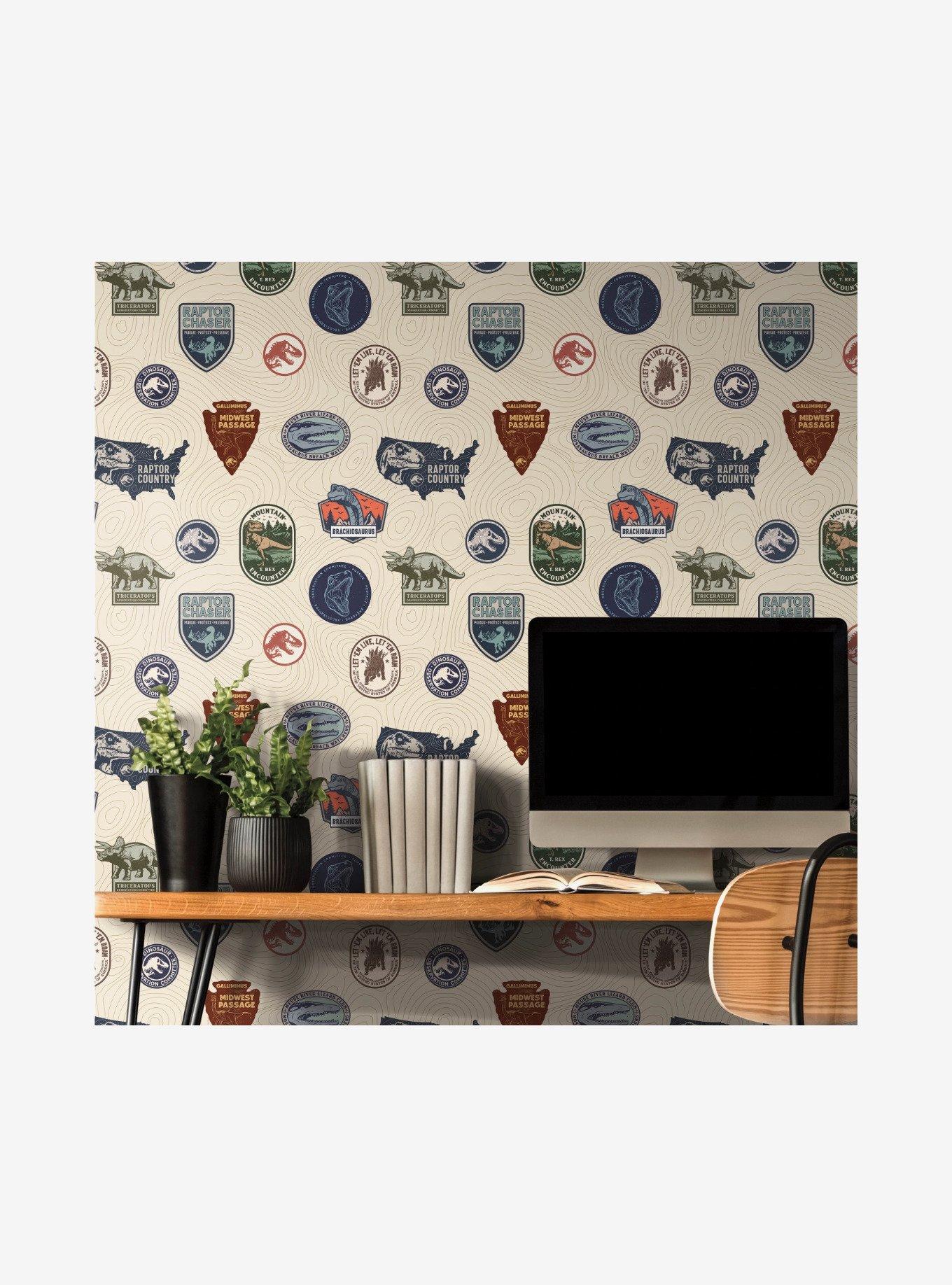 Jurassic World Badges Peel & Stick Wallpaper