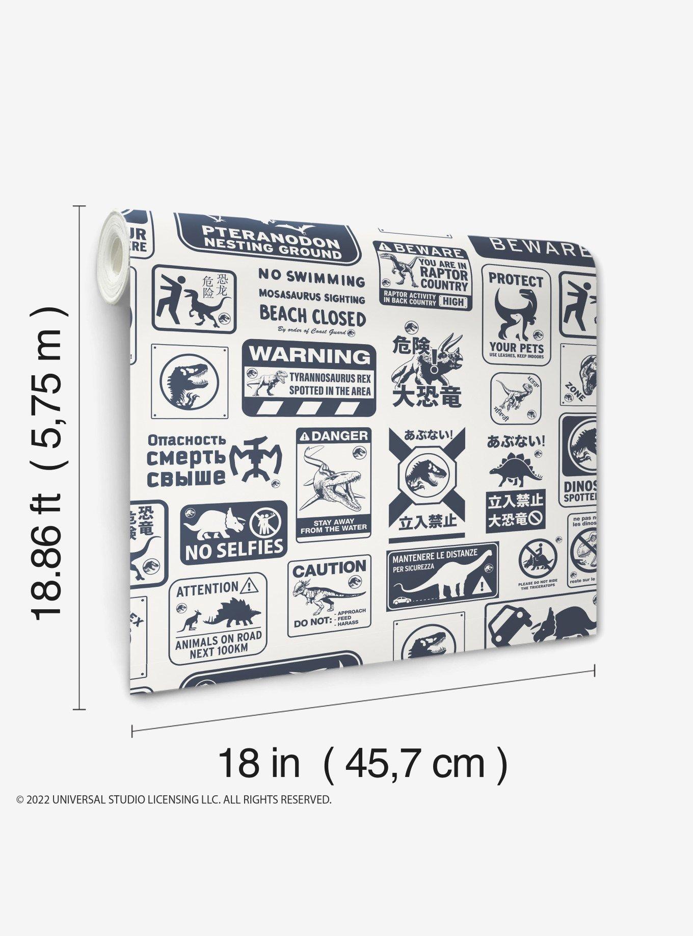 Jurassic World Dominion Signs Peel And Stick Wallpaper, , alternate