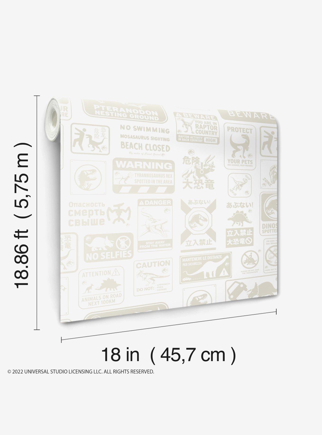Jurassic World Dominion Signs Peel & Stick Wallpaper, , hi-res