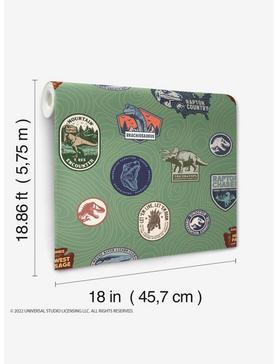 Jurassic World Green Badges Peel & Stick Wallpaper, , hi-res