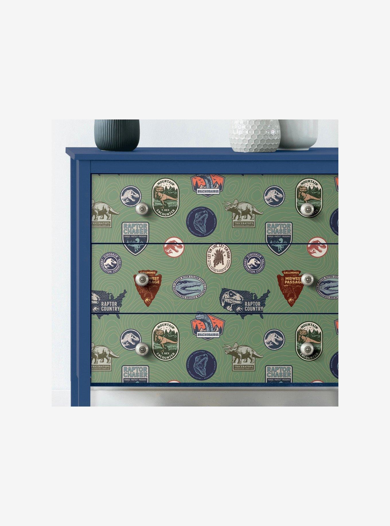 Jurassic World Green Badges Peel & Stick Wallpaper, , alternate