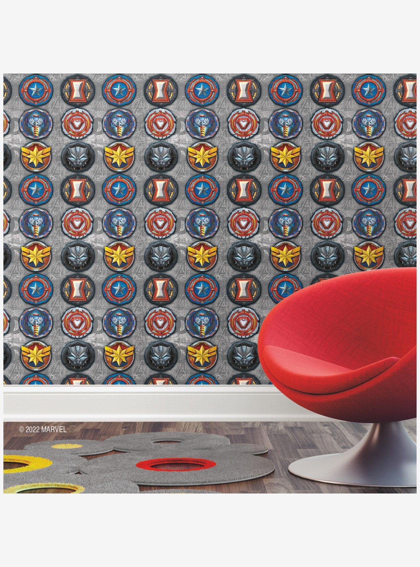Marvel Avengers Emblems Peel & Stick Wallpaper, , alternate