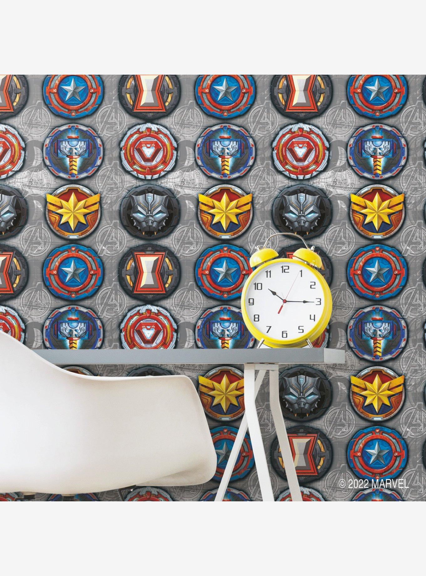 Marvel Avengers Emblems Peel & Stick Wallpaper, , alternate