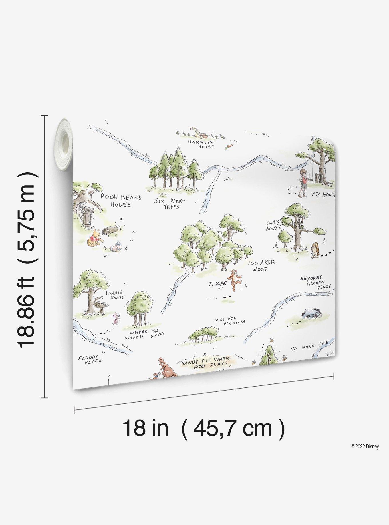 Disney Winnie The Pooh 100 Acre Wood Map Peel And Stick Wallpaper, , hi-res