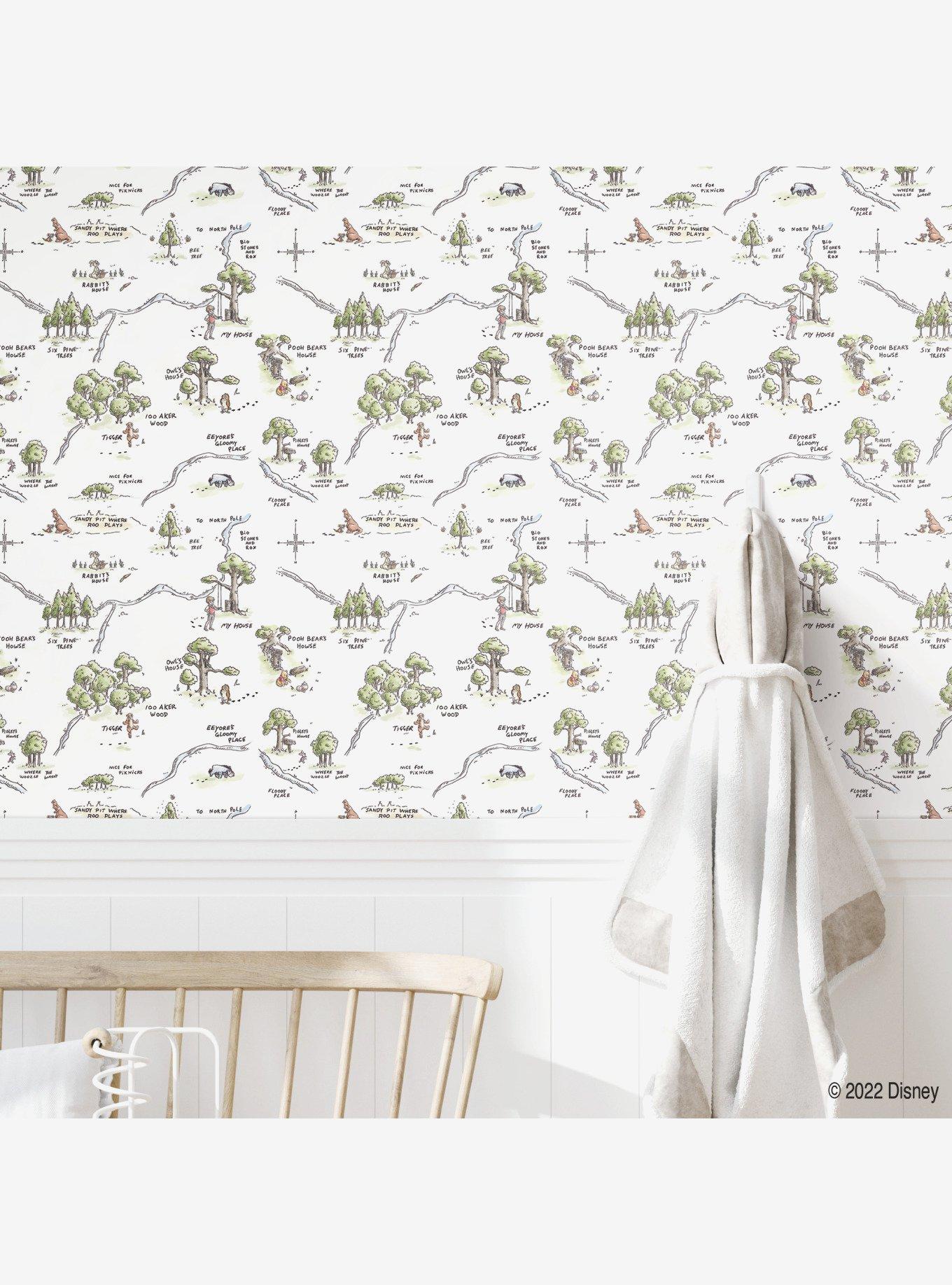 Disney Winnie The Pooh 100 Acre Wood Map Peel And Stick Wallpaper, , alternate