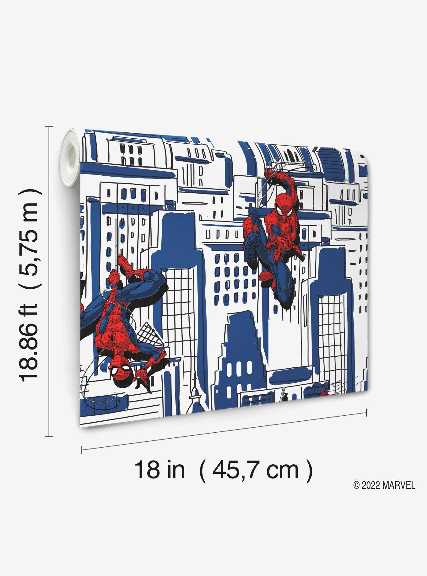 Marvel Spider-Man Cityscape Peel And Stick Wallpaper, , hi-res