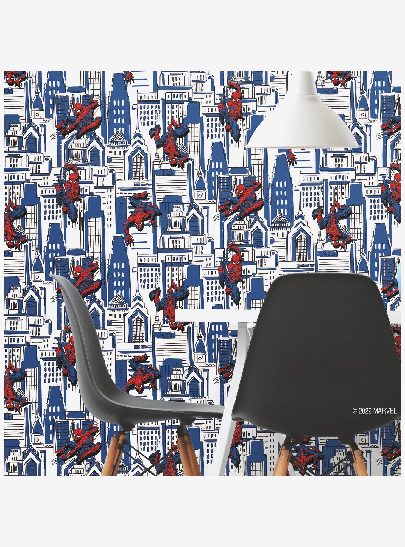 Marvel Spider-Man Cityscape Peel And Stick Wallpaper, , alternate