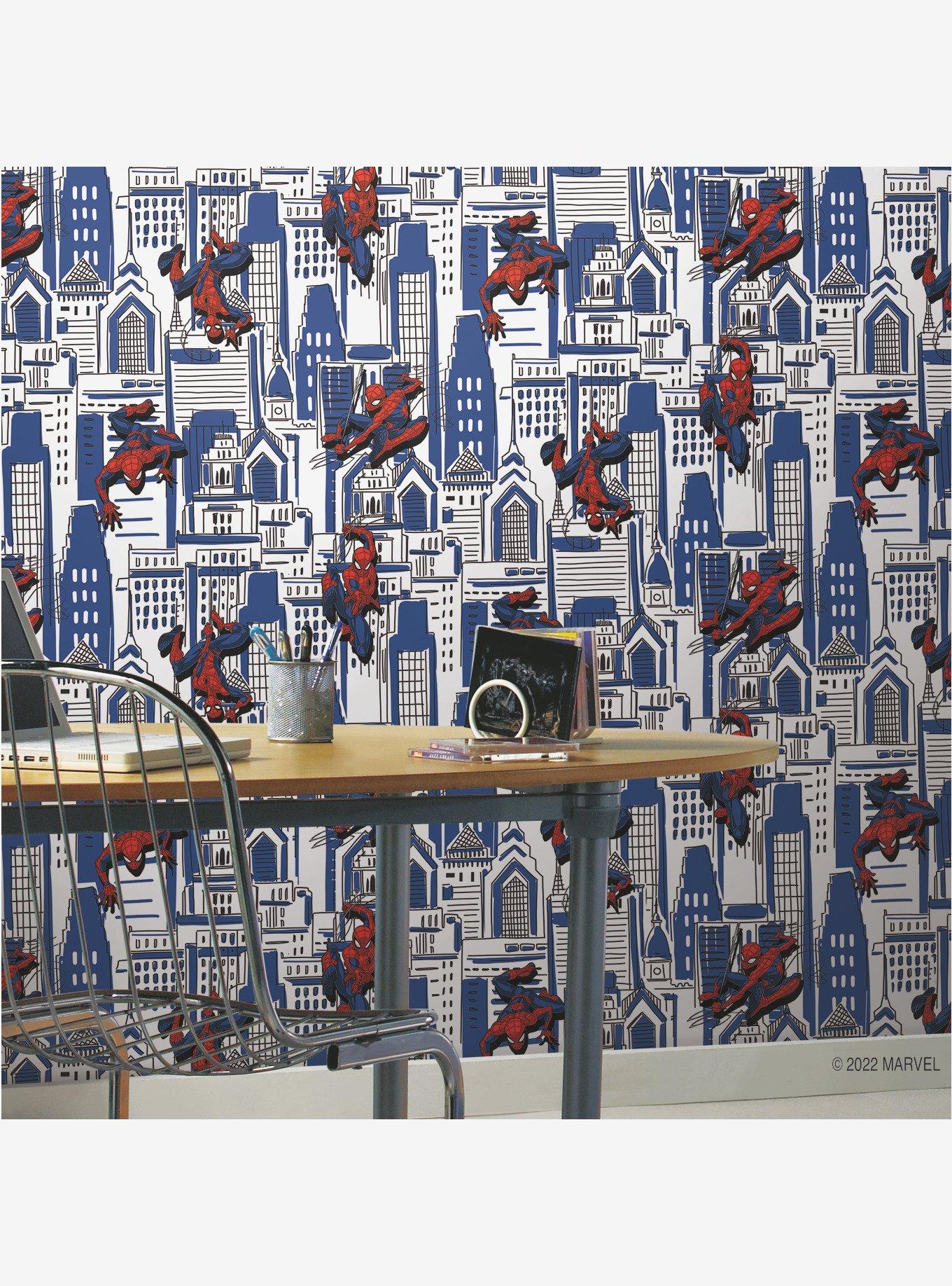 Marvel Spider-Man Cityscape Peel And Stick Wallpaper, , alternate