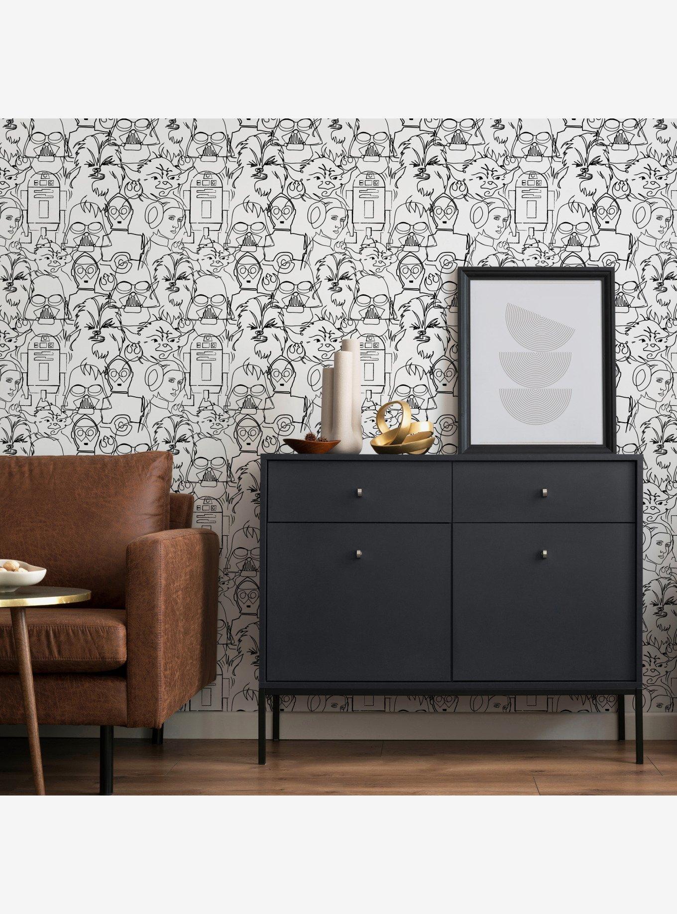 Star Wars Saga Line Sketches Peel And Stick Wallpaper, , hi-res