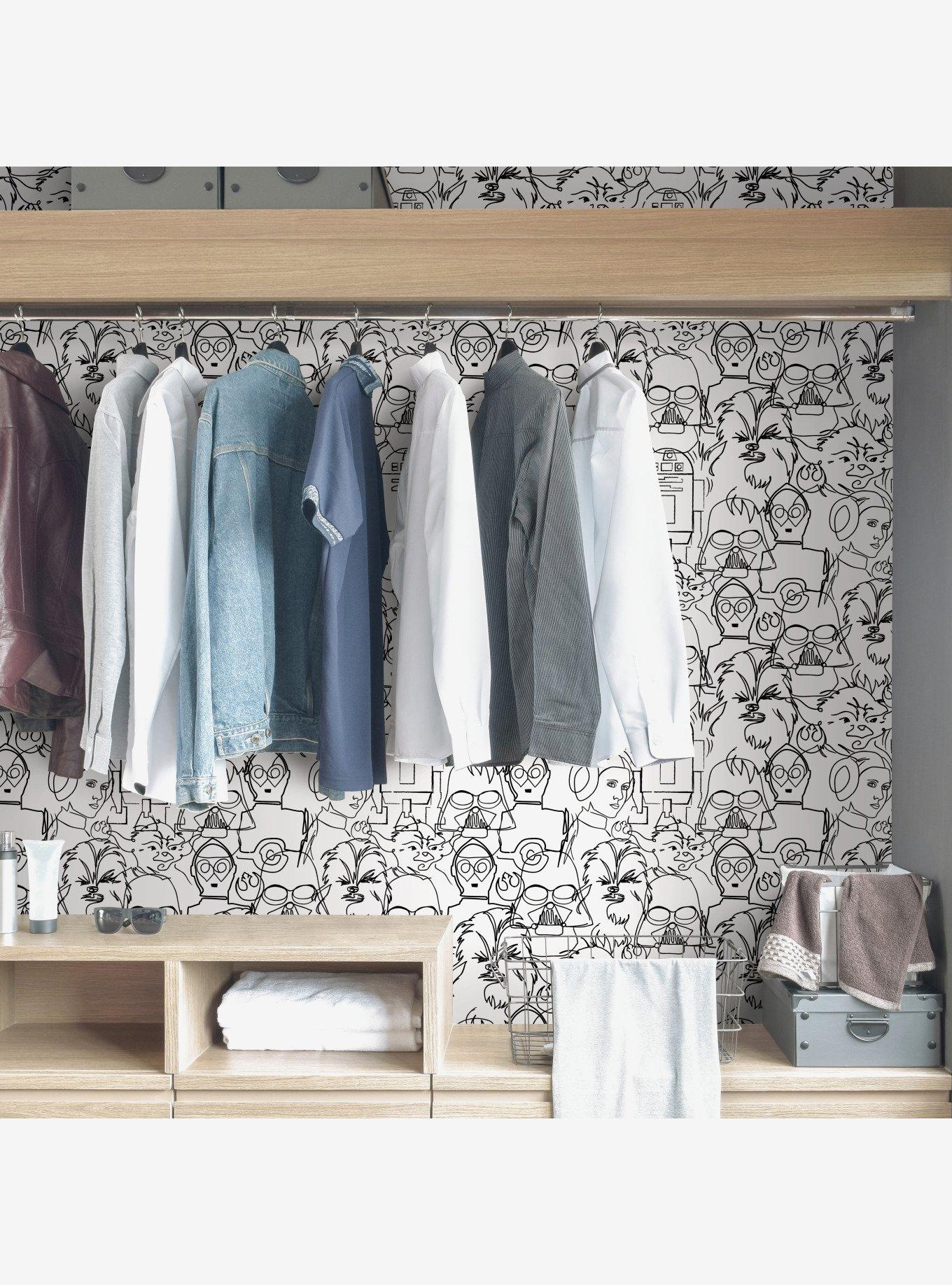 Star Wars Saga Line Sketches Peel And Stick Wallpaper, , alternate