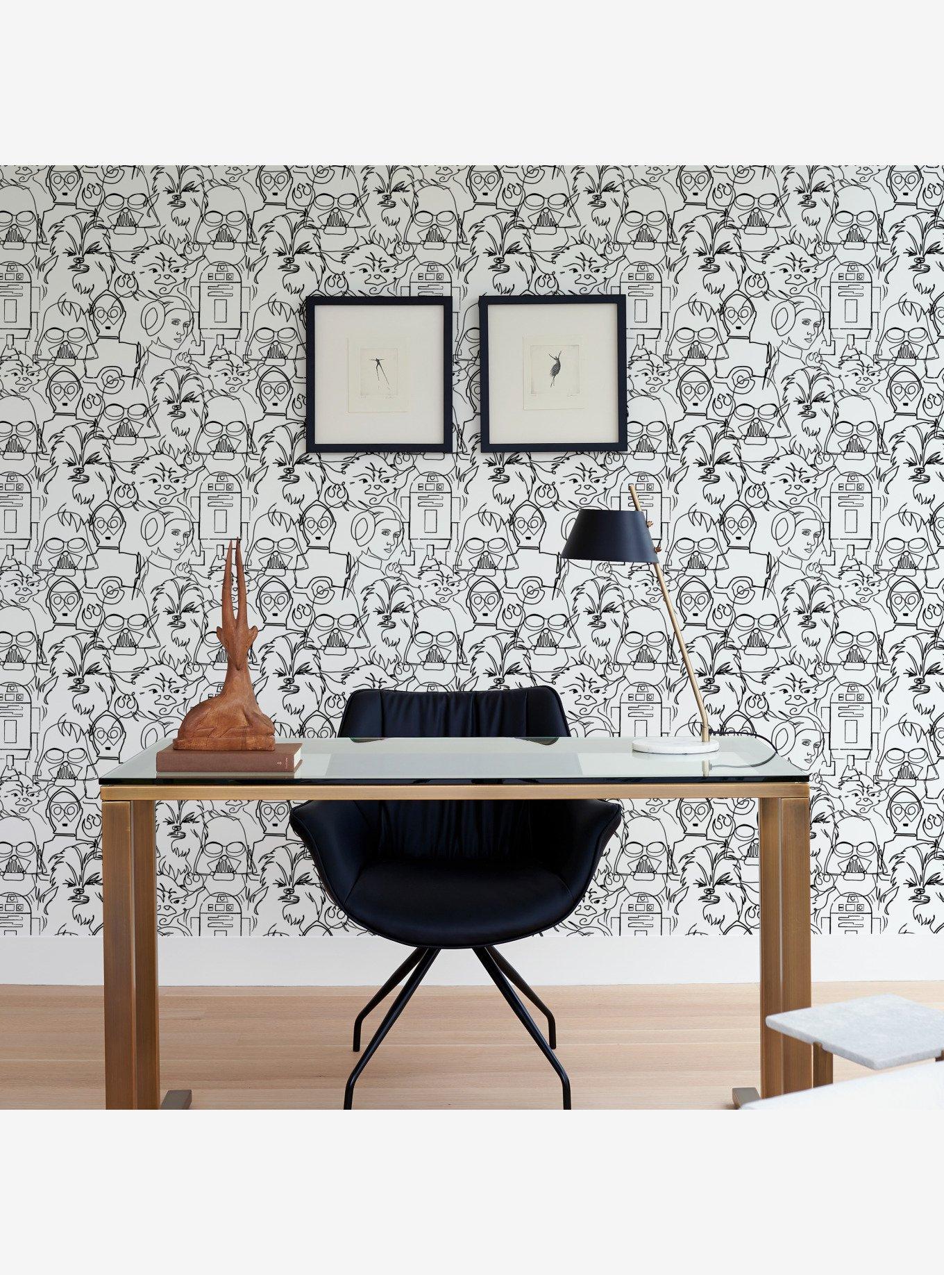 Star Wars Saga Line Sketches Peel And Stick Wallpaper, , alternate