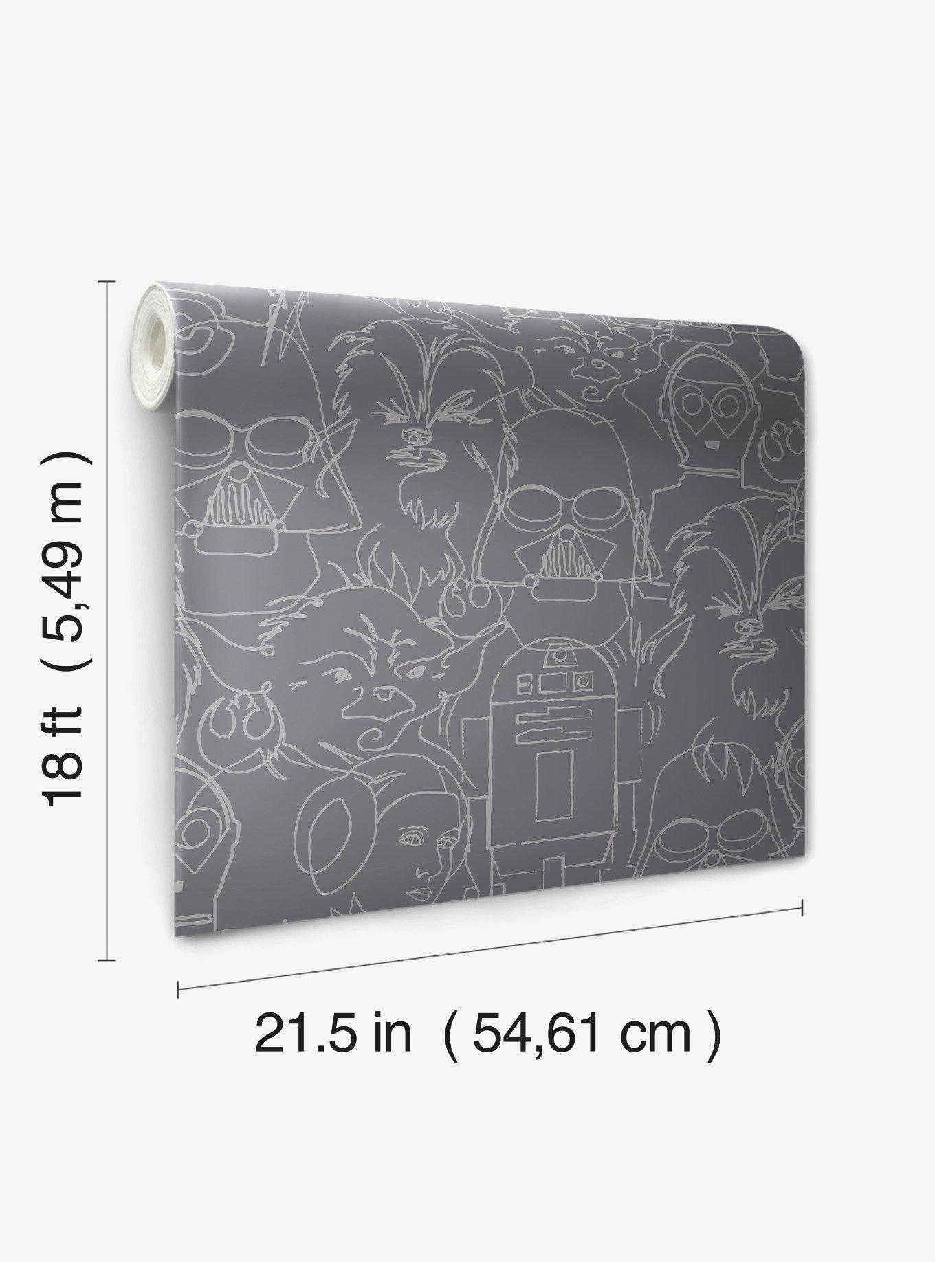 Star Wars Saga Grey Line Sketches Peel And Stick Wallpaper