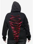 Interview With The Vampire Coffins Lace-Up Hoodie Plus Size, MULTI, alternate