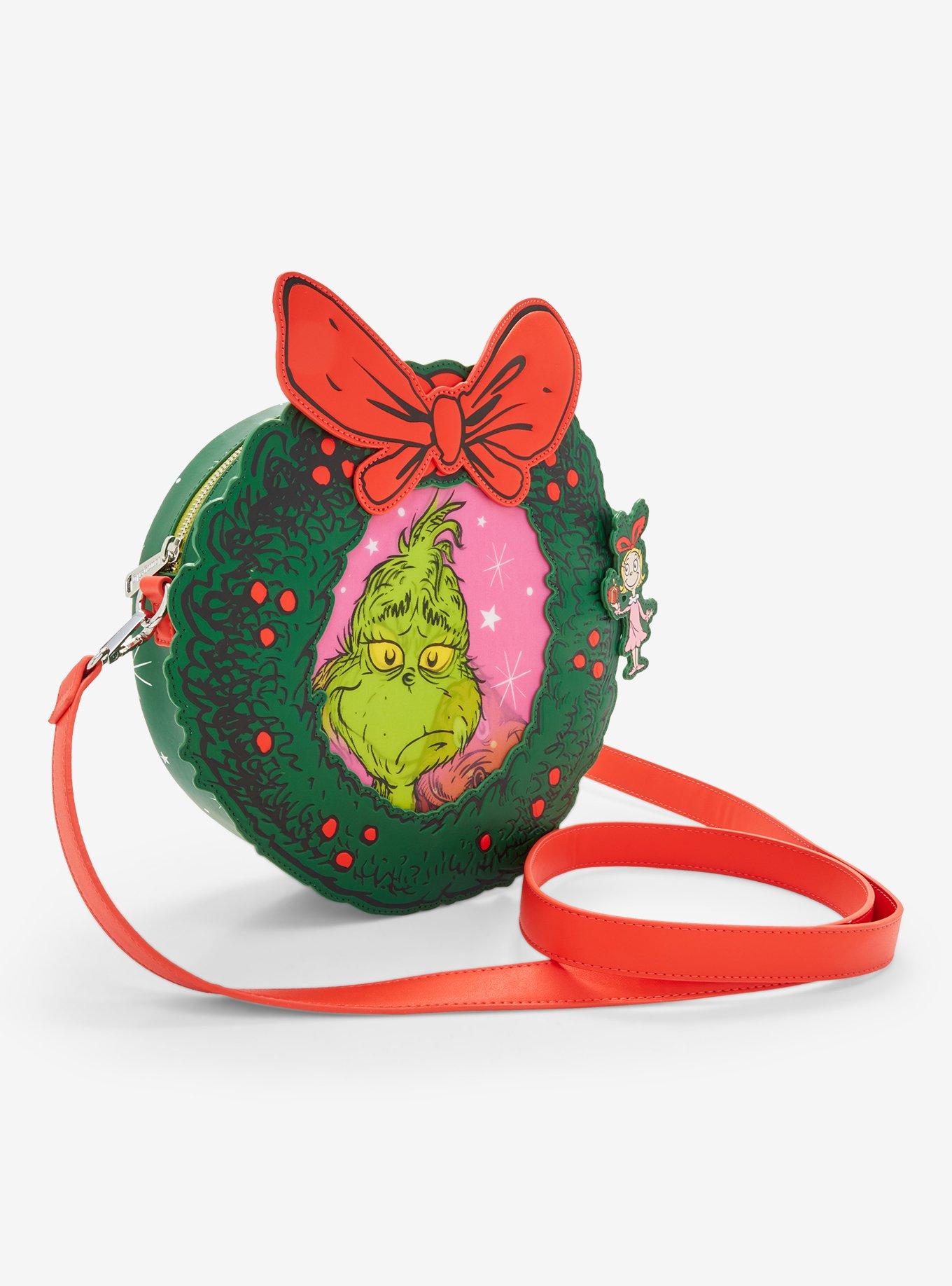 Loungefly How The Grinch Stole Christmas Lenticular Wreath Portrait Crossbody Bag, , alternate