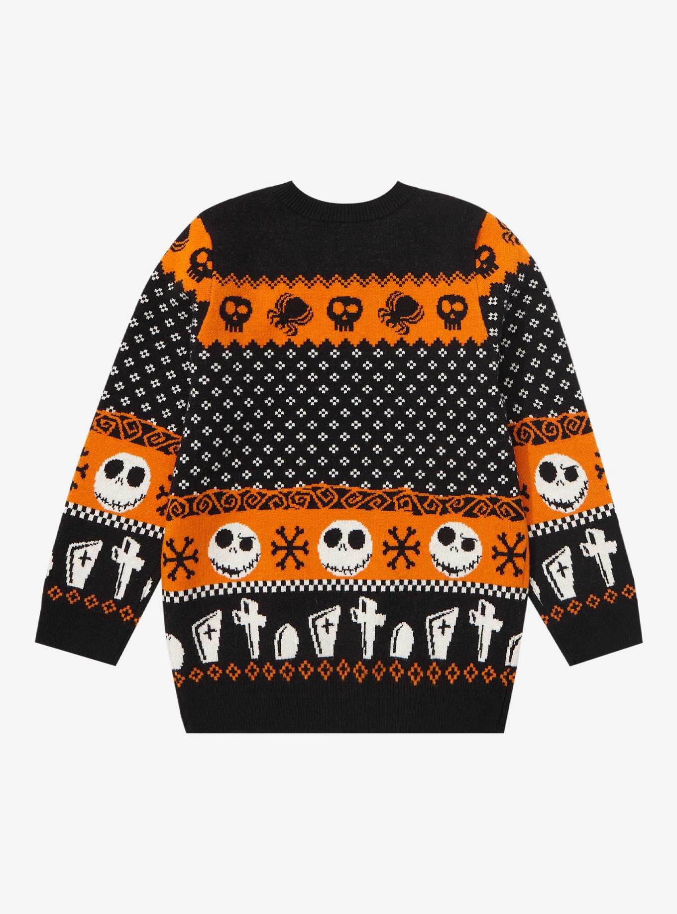 Disney The Nightmare Before Christmas Jack Skellington & Zero Patterned Toddler Sweater - BoxLunch Exclusive, , hi-res