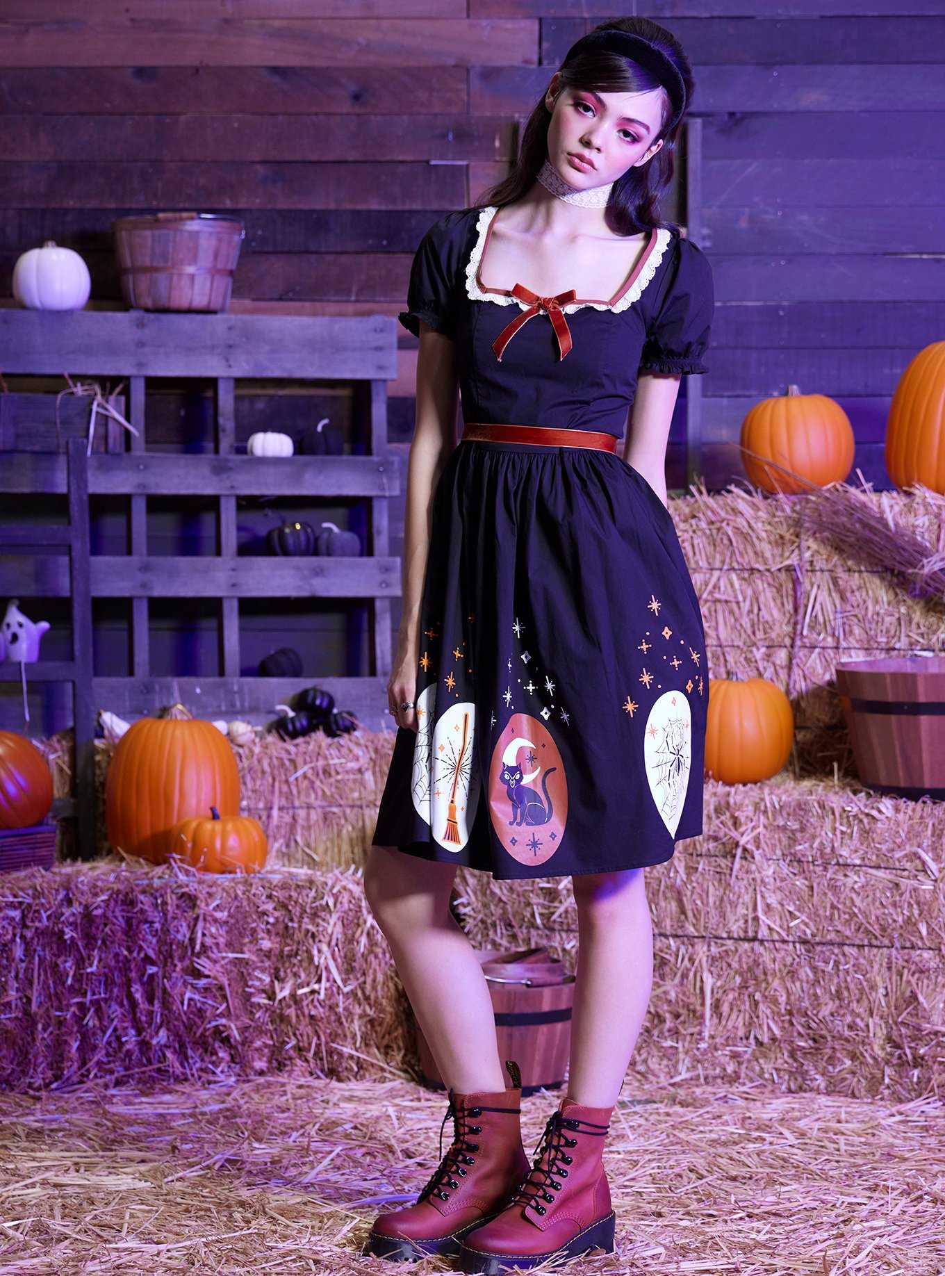 American Horror Story Hot Topic Halloween Striped corset Dress Black White  S