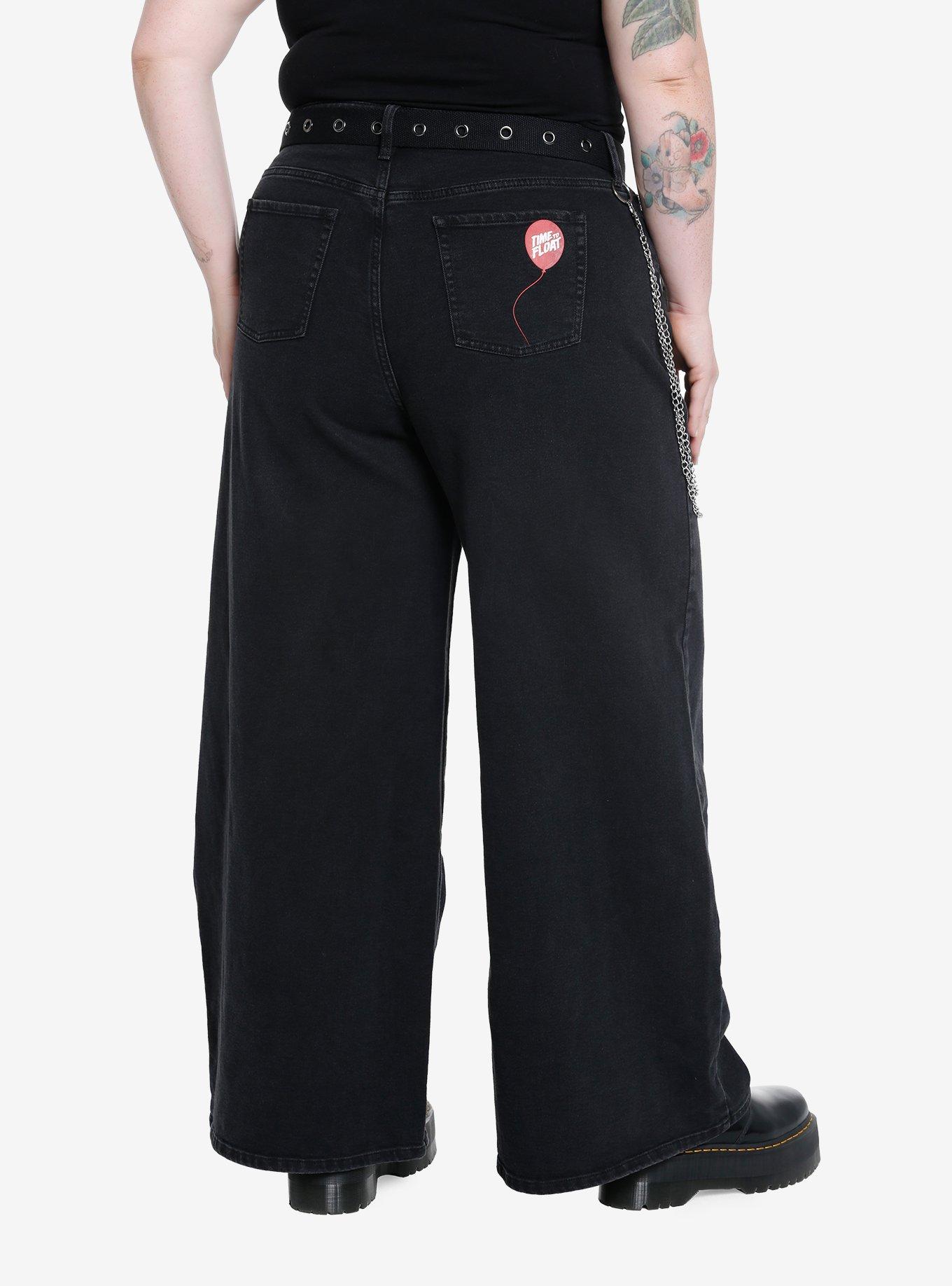 IT Pennywise Side Chain Wide Leg Pants With Belt Plus Size, MULTI, alternate