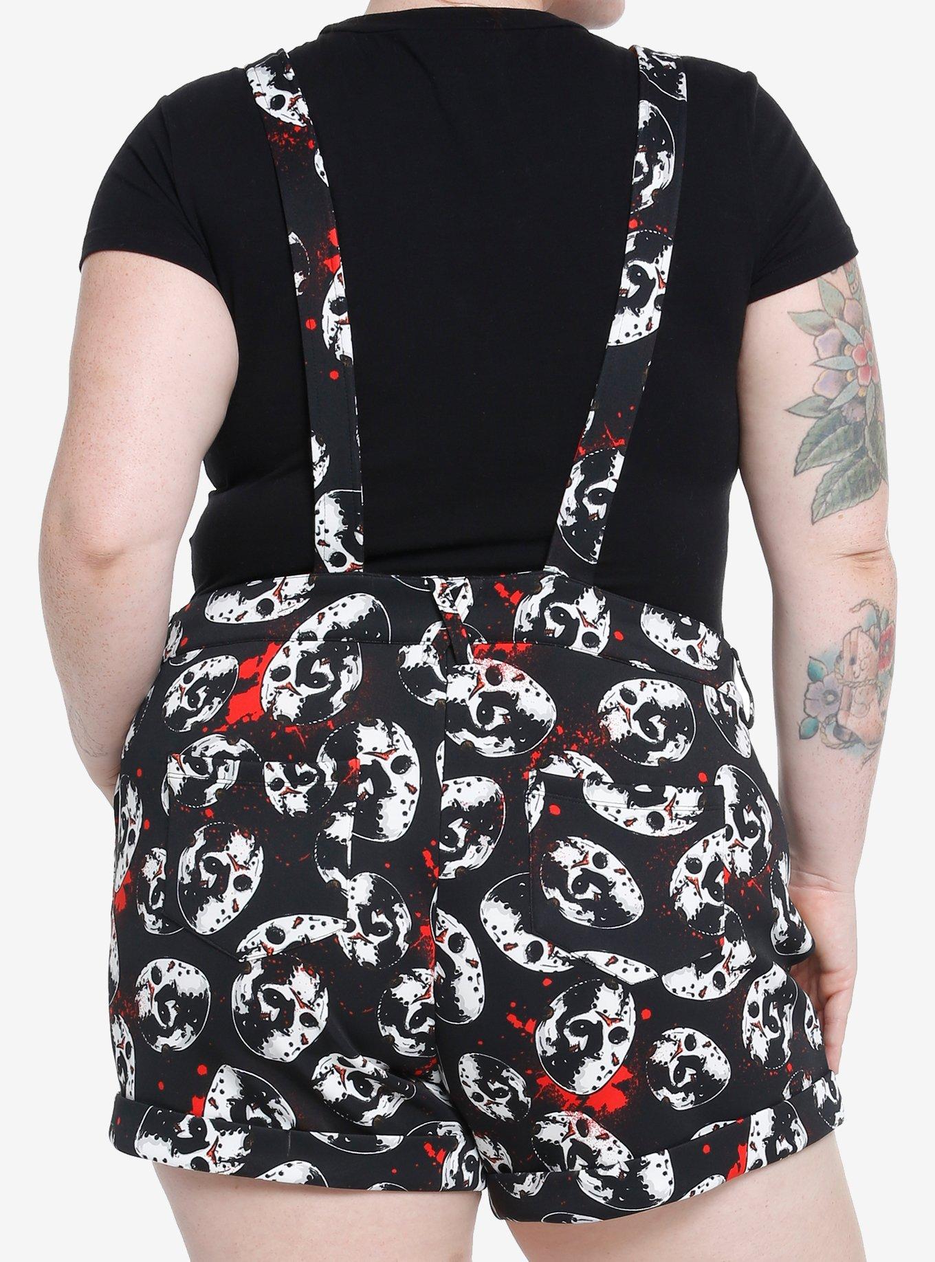 Friday The 13th Jason Mask Scuba Shortalls Plus Size, MULTI, alternate