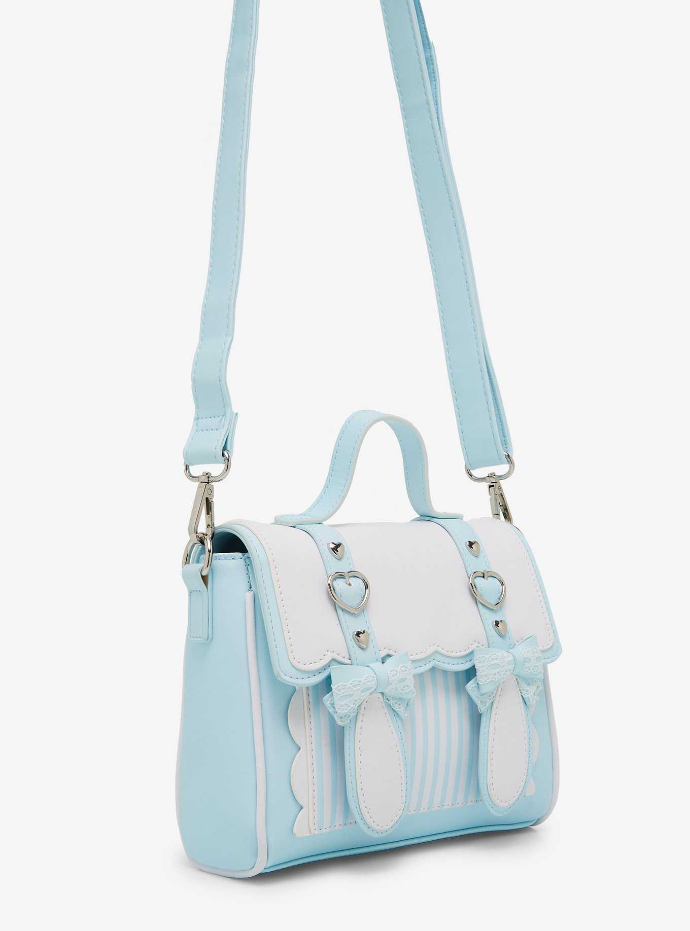 Sweet Society Blue & White Kawaii Stripe Crossbody Bag, , hi-res