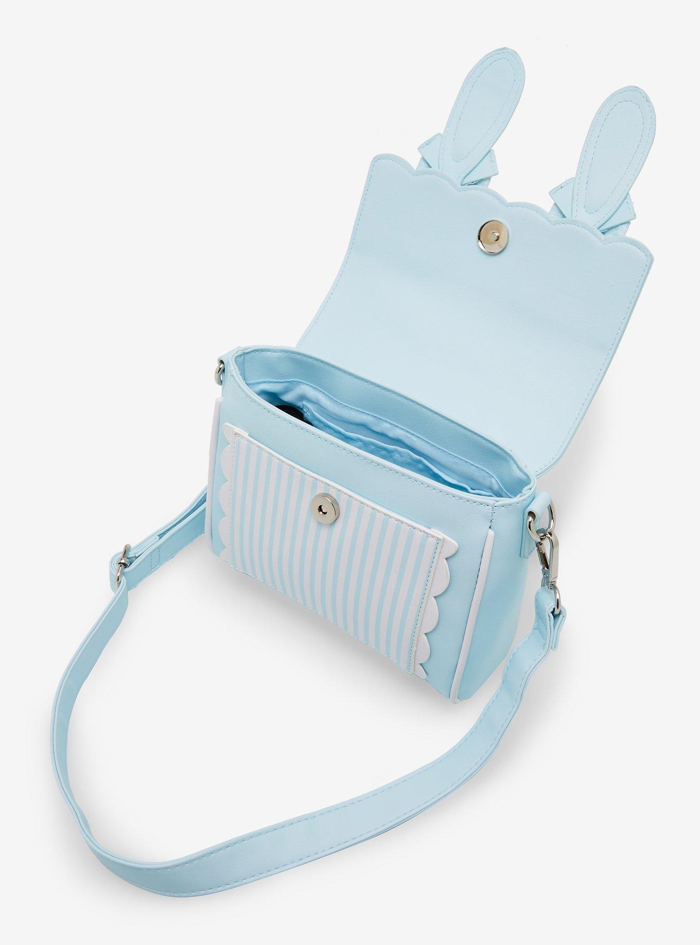 Sweet Society Blue & White Kawaii Stripe Crossbody Bag, , alternate