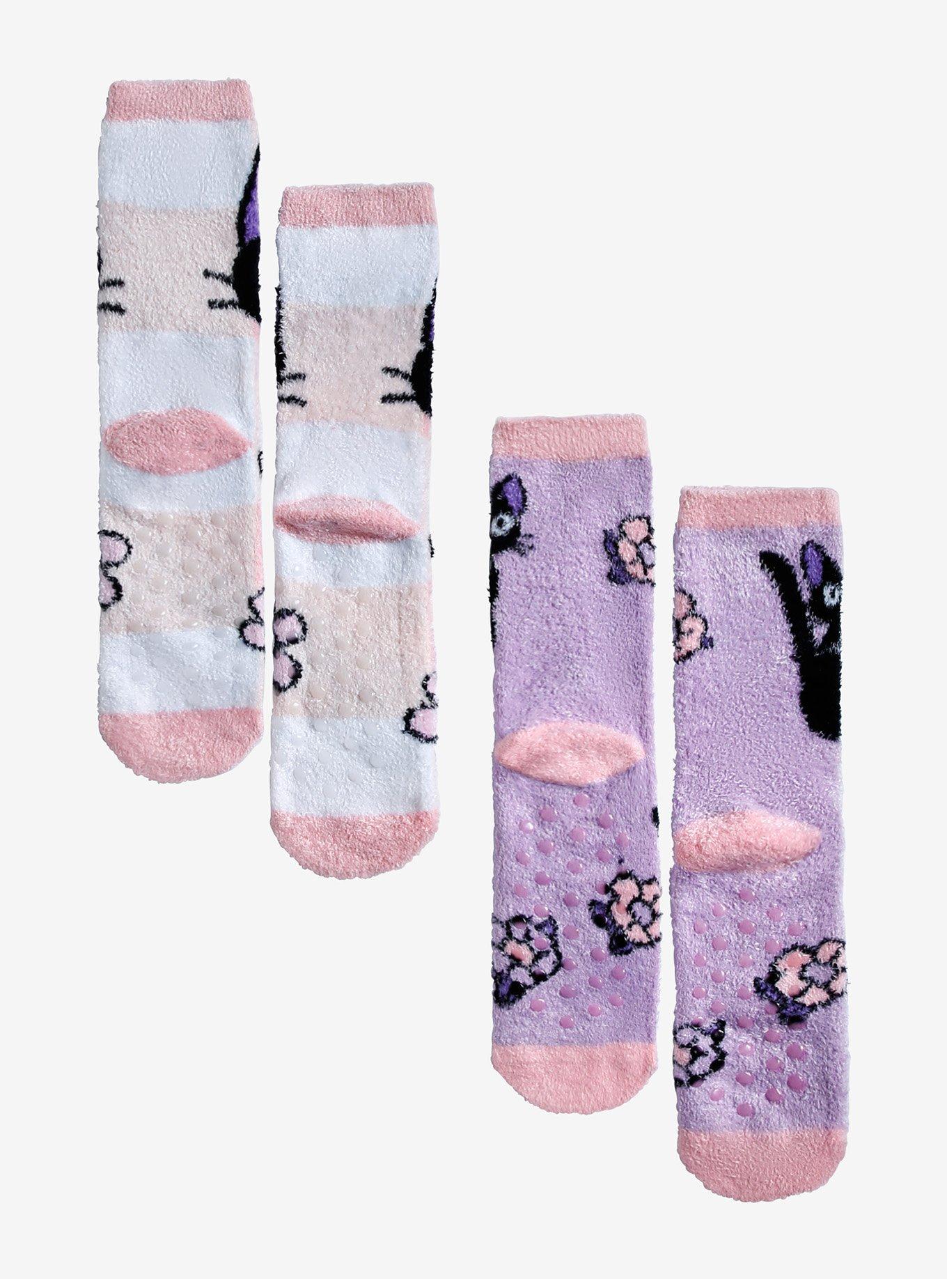 Studio Ghibli Kiki's Delivery Service Jiji Flower Fuzzy Socks 2 Pair, , hi-res