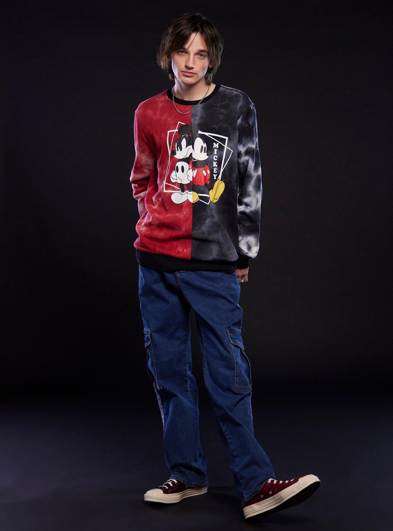 Disney Mickey Mouse Split Portrait Tie-Dye Sweatshirt, , hi-res