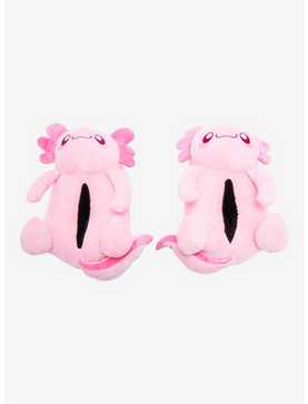 Pink Axolotl Plush Slippers, , hi-res