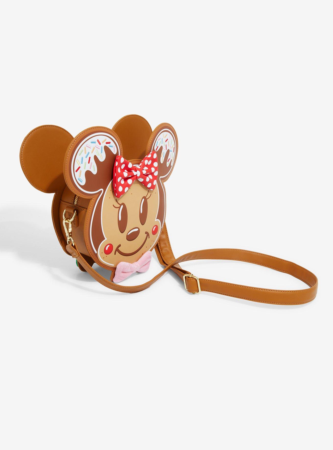 Loungefly Disney Mickey Mouse & Minnie Mouse Gingerbread Crossbody Bag, , alternate