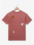 Studio Ghibli Kiki's Delivery Service Scattered Icons Embroidered T-Shirt - BoxLunch Exclusive, DARK RED, alternate