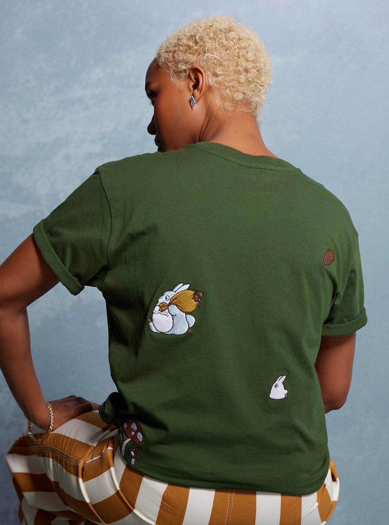 Studio Ghibli My Neighbor Totoro Scattered Icons T-Shirt - BoxLunch Exclusive, DARK GREEN, alternate