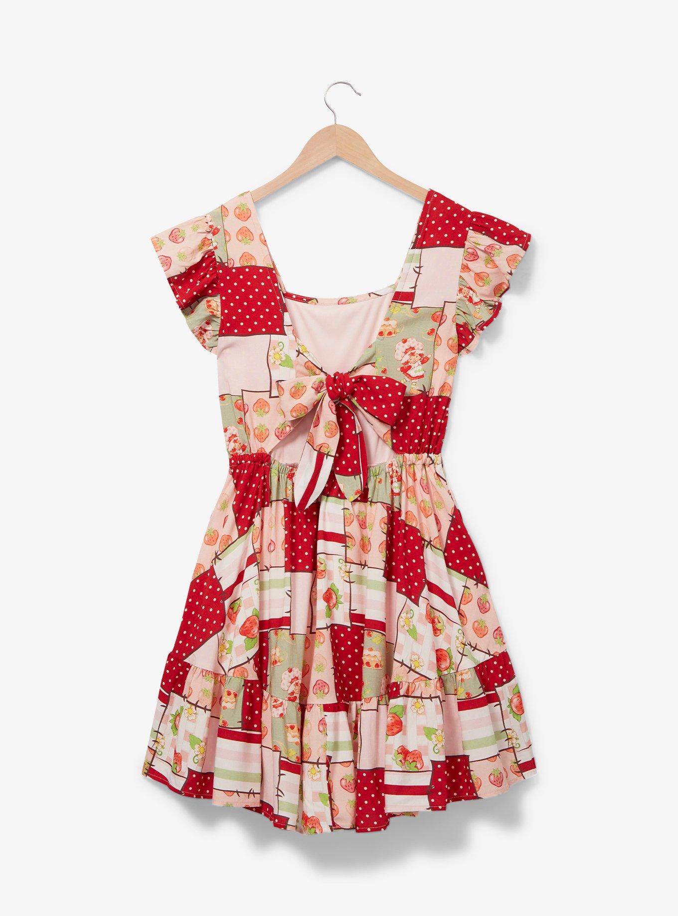 Strawberry Shortcake Patchwork Plus Size Ruffle Dress - BoxLunch Exclusive, , hi-res