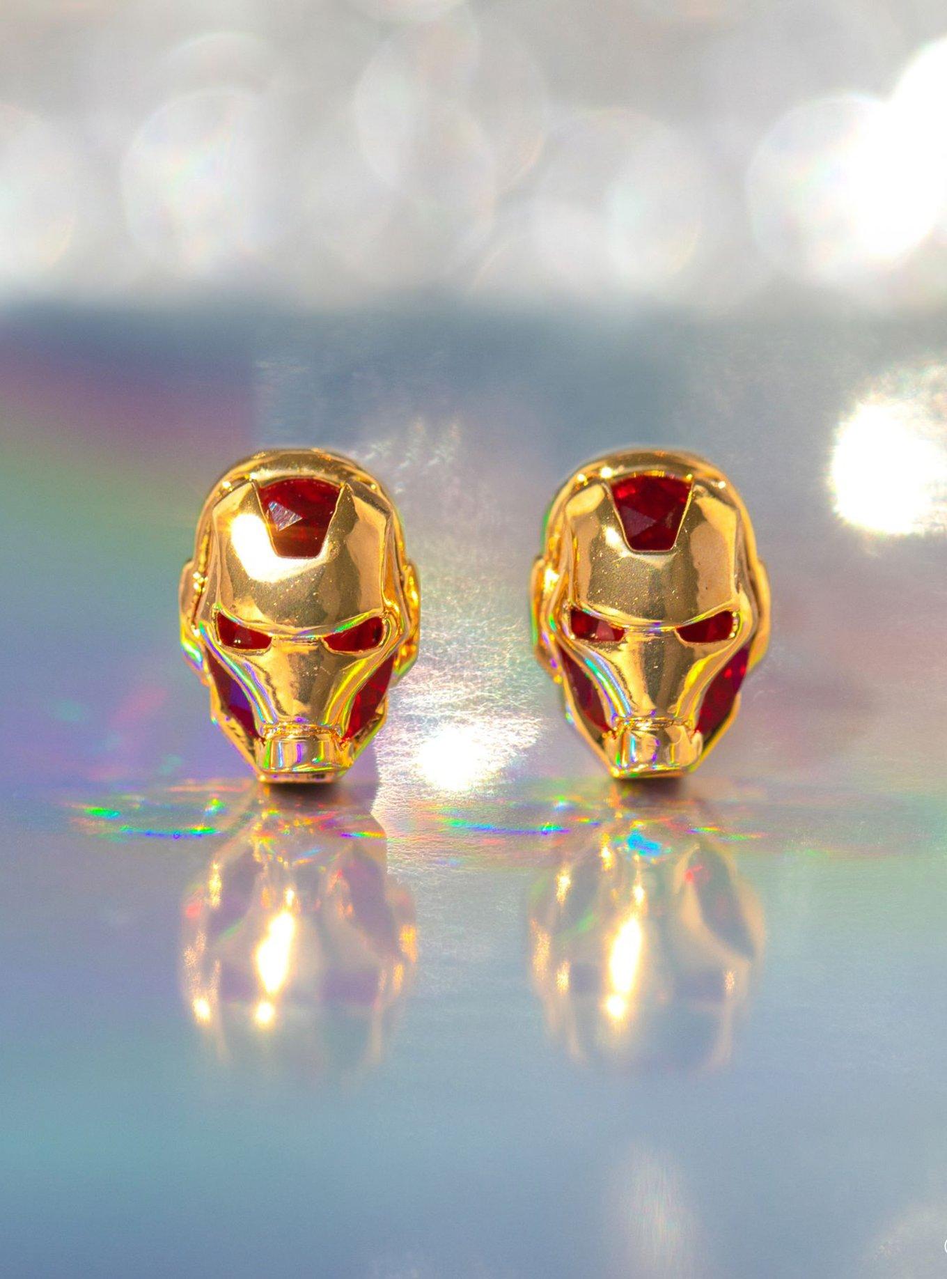 Marvel X Girls Crew Iron Man Mask Stud Earrings, , alternate