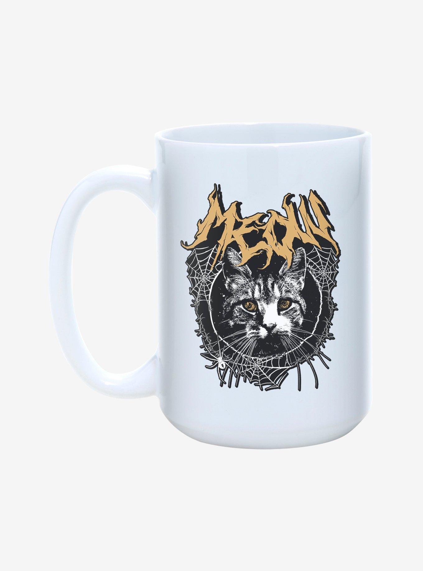Meow Cat Spiderweb Mug 15oz