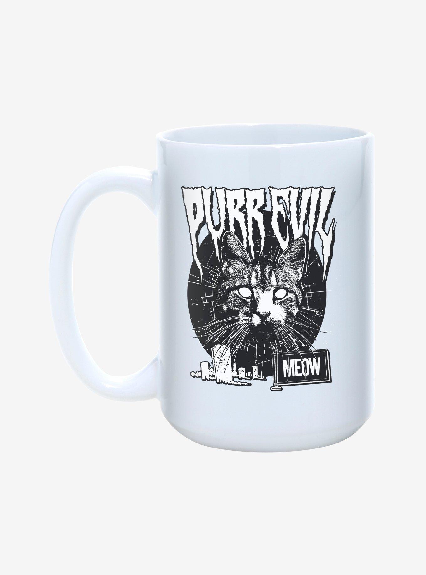 Hot Topic Purr Evil Meow Cemetery Mug 15oz